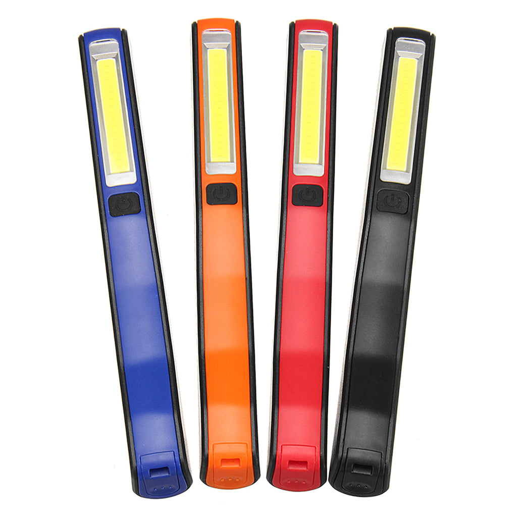 Portable LED+COB Rechargeable Pocket Work Light Magnetic Pen Clip Camping Car Inspection Flashlight