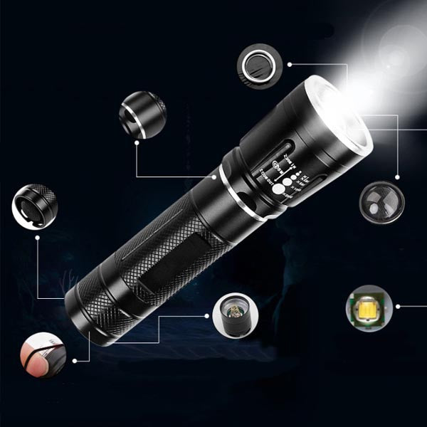 3 Modes Flashlight Waterproof LED Light Outdoor Hiking Fishing Travel Portable Lamp