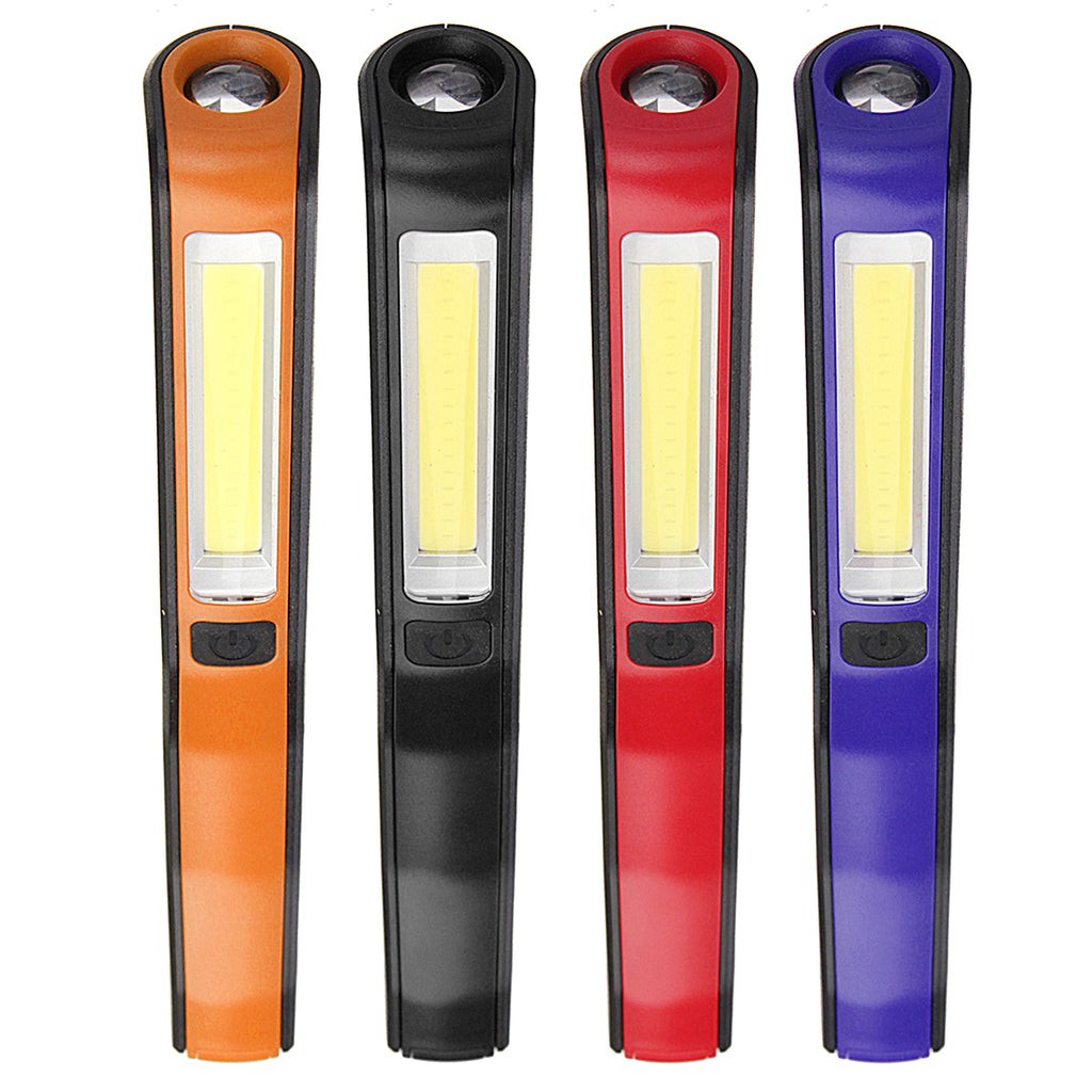 Portable LED+COB Rechargeable Pocket Work Light Magnetic Pen Clip Camping Car Inspection Flashlight