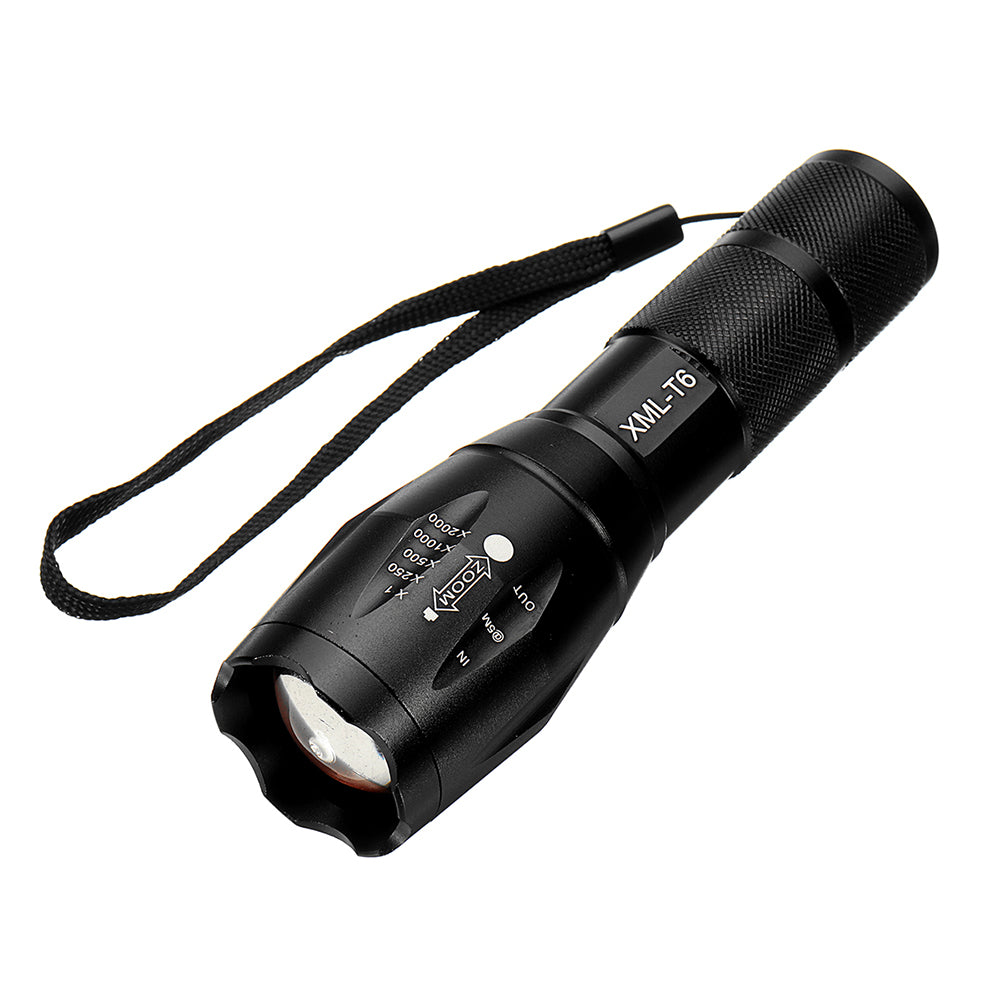 XANES A100  T6 800Lumens 5Modes Brightness Zoomable Tactical LED Flashlight Suit + Charger + Battery Charger