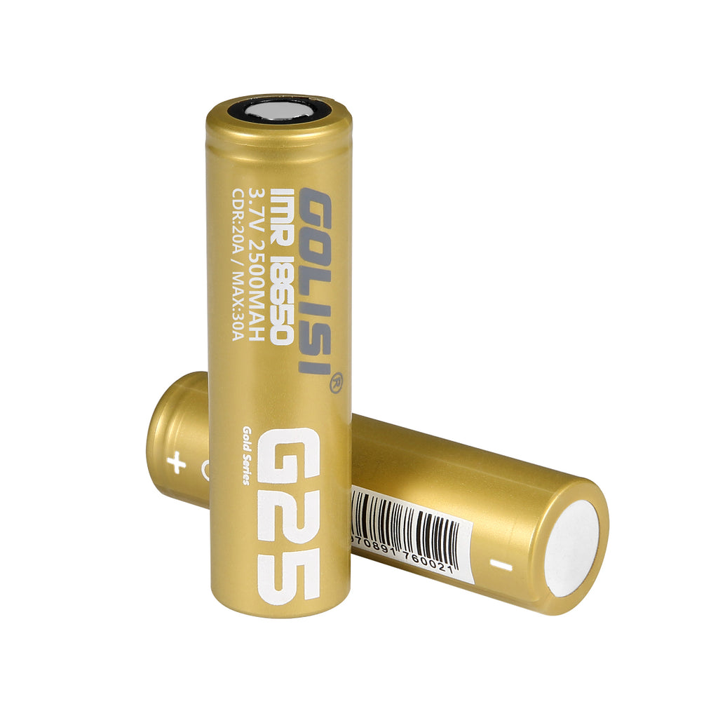 2Pcs GOLISI G25 2500mAh 20A CDR High Brain Powerful IMR 18650 Li-ion Rechargeable Battery With Storage Case