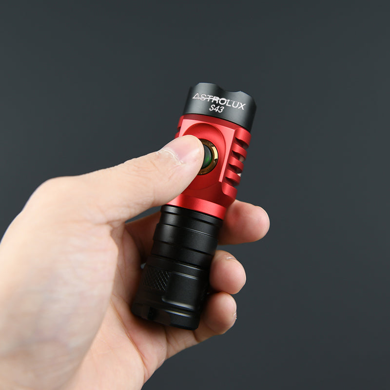 Astrolux S43 Green Red Color 2100LM Stepless Dimming EDC Flashlight Tactical Safety Hammer