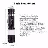 Elfeland  T6 3Modes 2000LM USB Rechargeable Zoomable LED Flashlight+18650