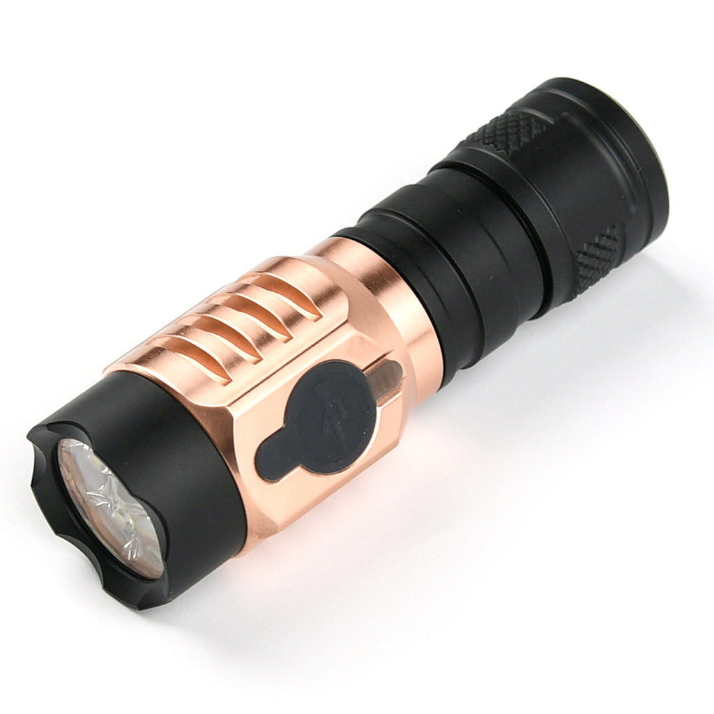 Astrolux S43S Copper Version 4LED 2100LM Portable EDC 18350 18650 LED Flashlight Tactical Hammer Torch