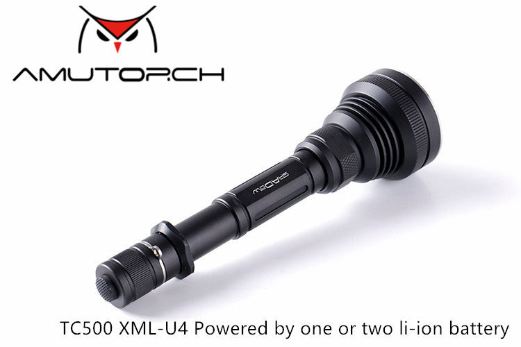 AMUTORCH TC500 XHP50/XHP70 3800Lumens 30W Dual Switch Brightness Powerful LED Flashlight 18650