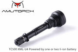 AMUTORCH TC500 XHP50/XHP70 3800Lumens 30W Dual Switch Brightness Powerful LED Flashlight 18650