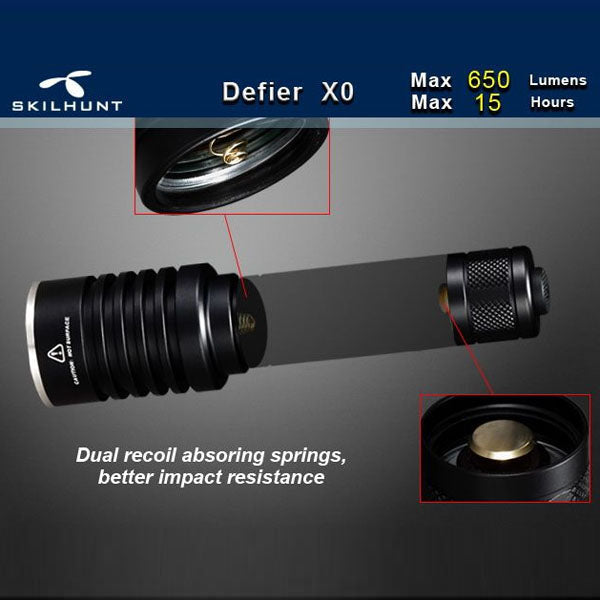 SKILHUNT Defier X0 L2 650lm Tactical LED Flashlight