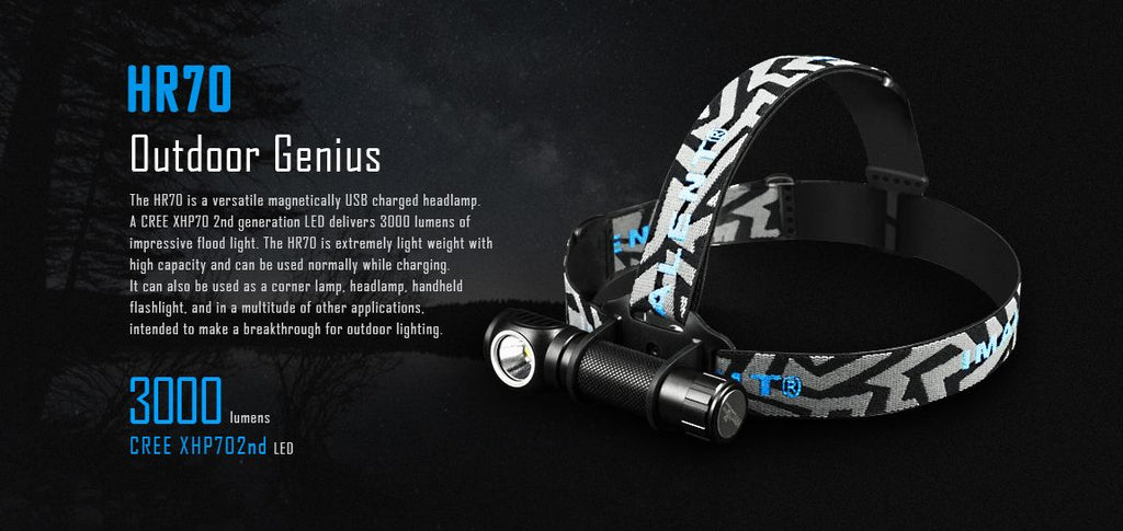 IMALENT HR70 XHP70.2 3000LM Brightness Magnetic Charging LED Flashlight Hiking Headlamp Torch