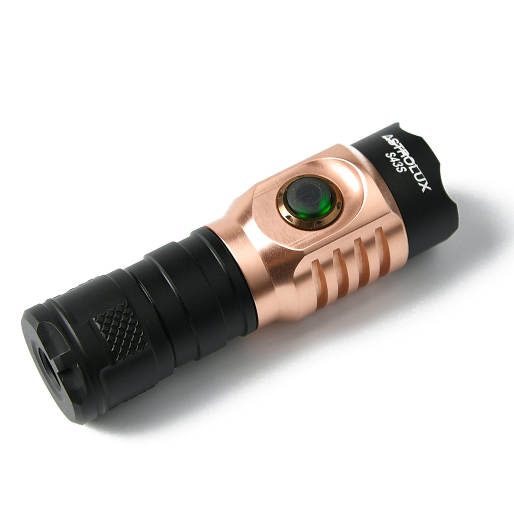 Astrolux S43S Copper Version 4LED 2100LM Portable EDC 18350 18650 LED Flashlight Tactical Hammer Torch