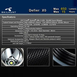 SKILHUNT Defier X0 L2 650lm Tactical LED Flashlight