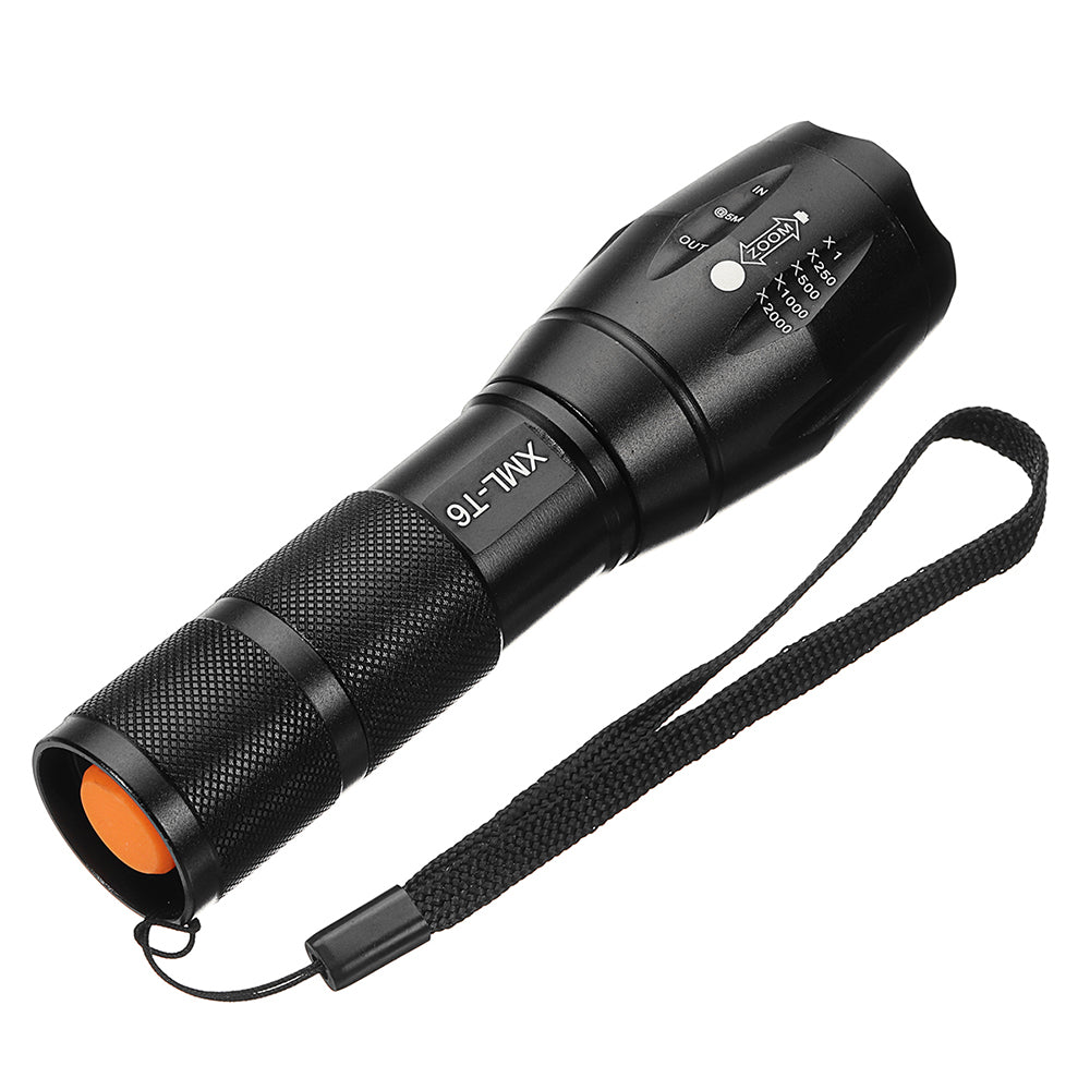 XANES A100  T6 800Lumens 5Modes Brightness Zoomable Tactical LED Flashlight Suit + Charger + Battery Charger