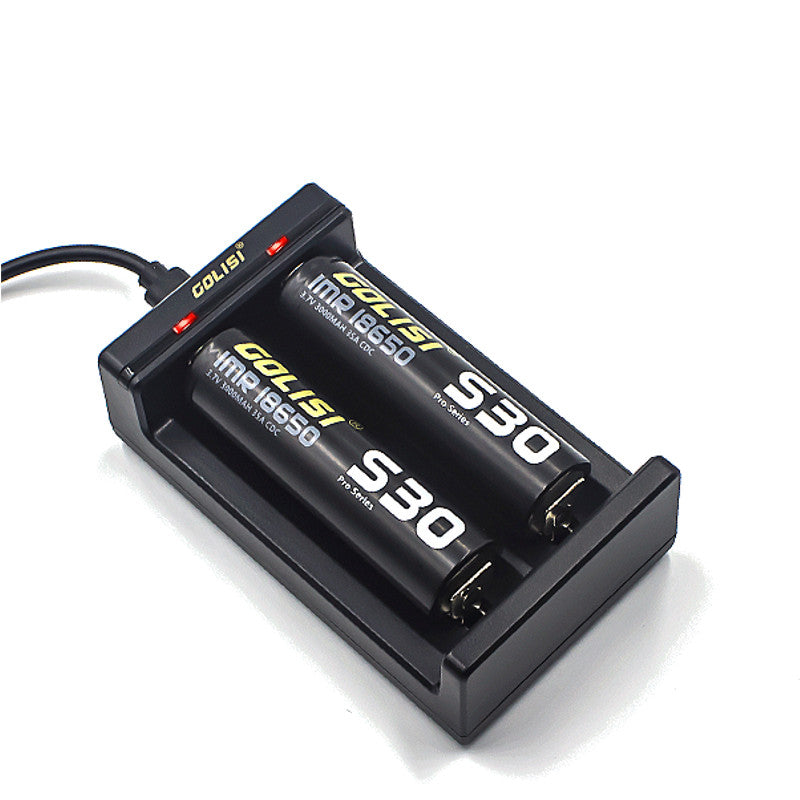 Golisi Needle 2 LED Indi USB Port Smart Lite Battery Charger For Li-ion Battery 2Slots