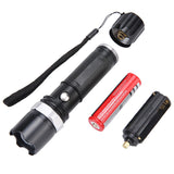 XANES 808 350Lumens Brightness Long-rang Research Zoomable LED Flashlight Suit with 18650+Charger+Car Charger