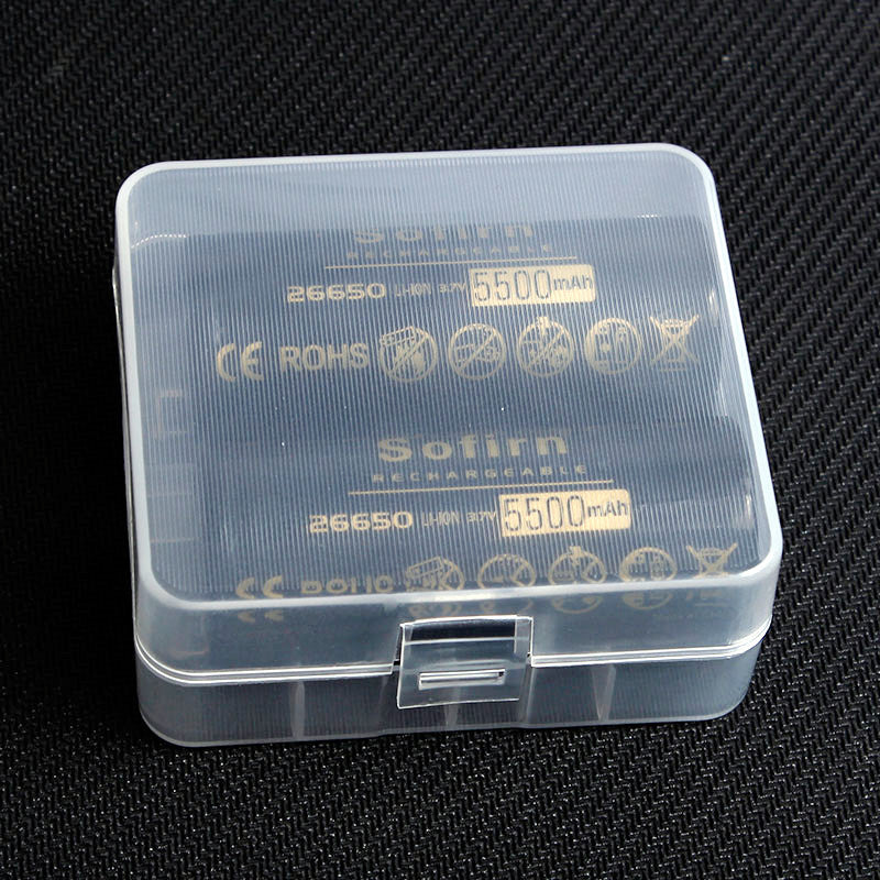 2Pcs Sofirn 3.7V 5500mAh Protected Rechargeable 26650 Battery With Storage Case High Capacity Lithium Battery Li-ion Batteries