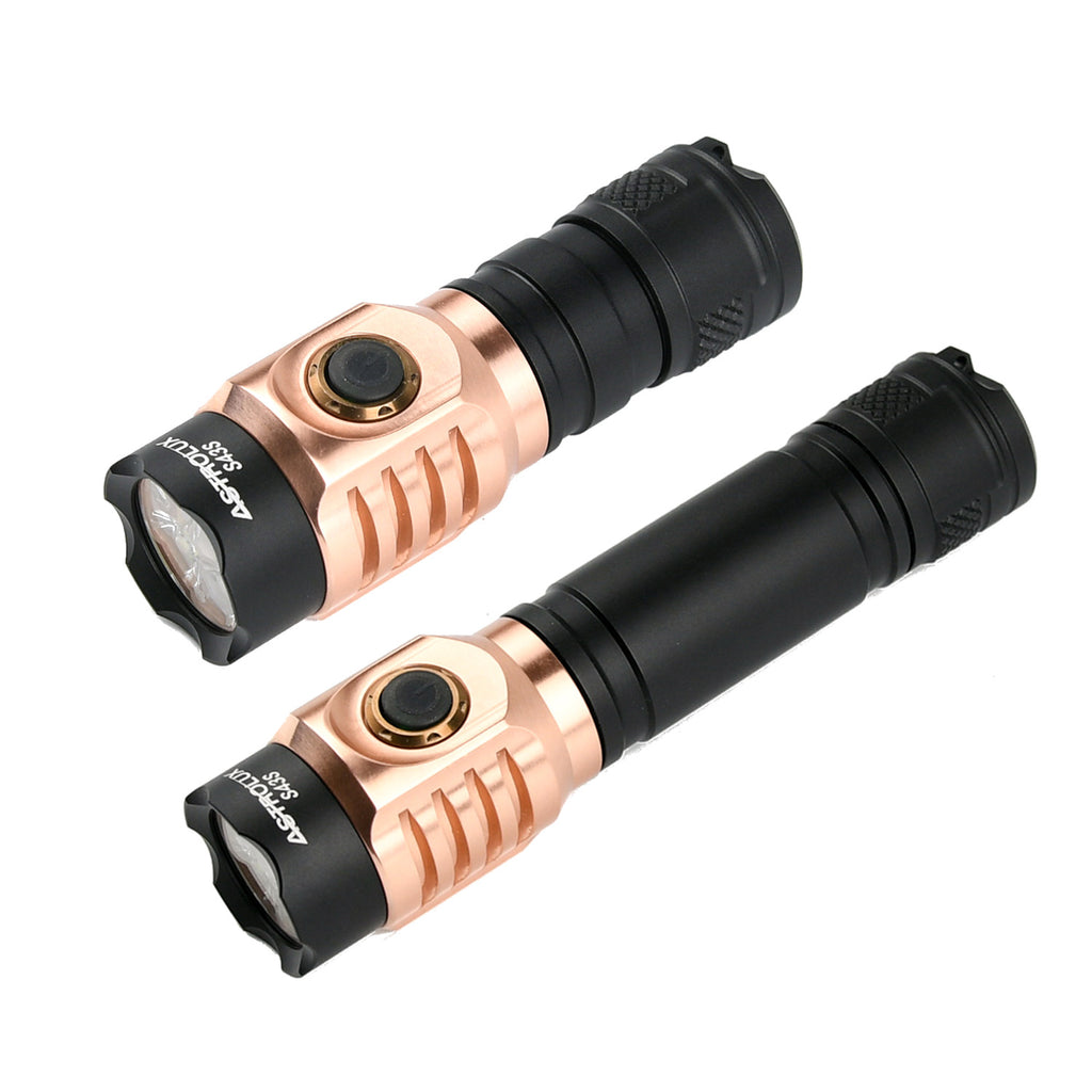 Astrolux S43S Copper Version 4LED 2100LM Portable EDC 18350 18650 LED Flashlight Tactical Hammer Torch