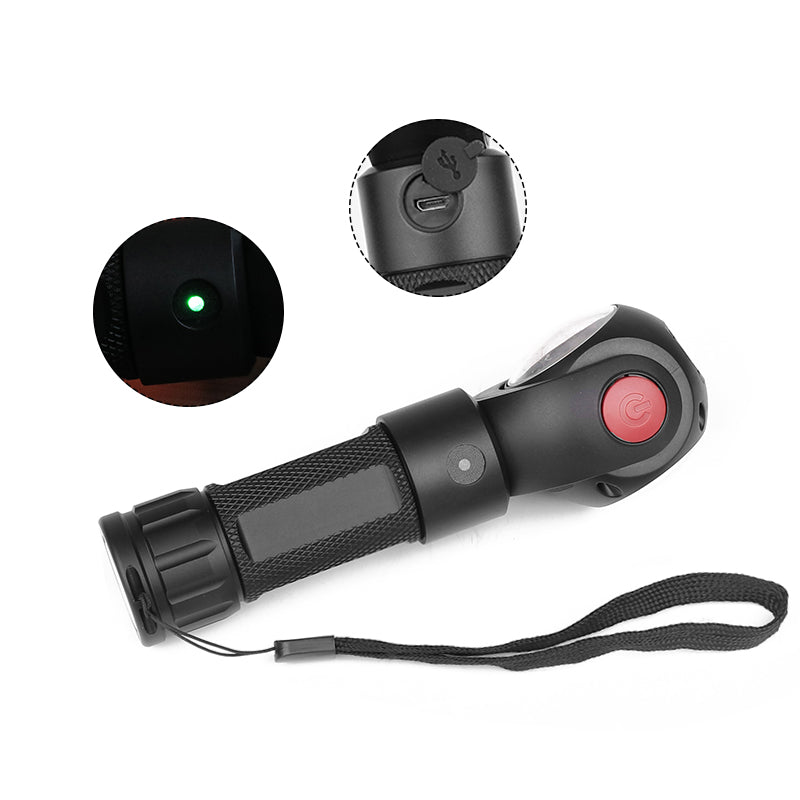 XANES® 1315 T6 + COB 7Modes 360° Rotating Head Flashlight Magnetic Tail USB Charging LED Torch