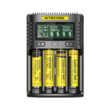 NITECORE UM4 LCD Screen Display Lithium Battery Charger 4-Slots USB Charging Smart Rapid Battery Charger