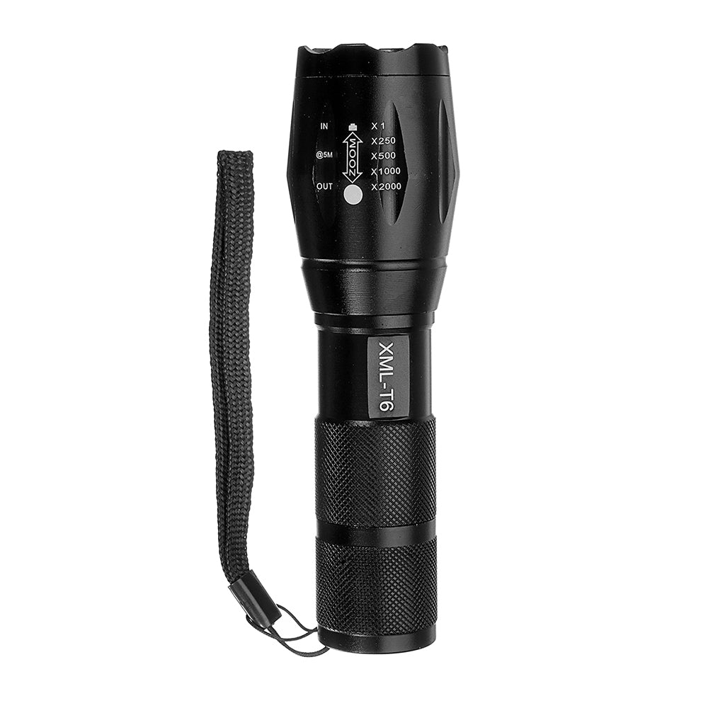 XANES A100  T6 800Lumens 5Modes Brightness Zoomable Tactical LED Flashlight Suit + Charger + Battery Charger