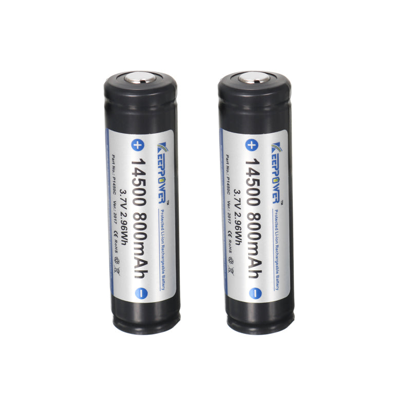 2pcs KeepPower P1450C 3.7V 800mAh Protected Rechargeable 14500 Li-ion Battery