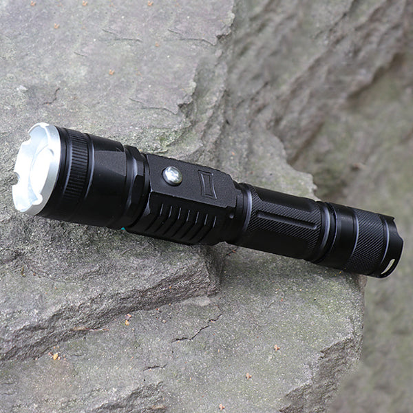 XANES® T6 Zoomable LED Flashlight US Plug DC Rechargeable 5 Modes + 18650 Battery