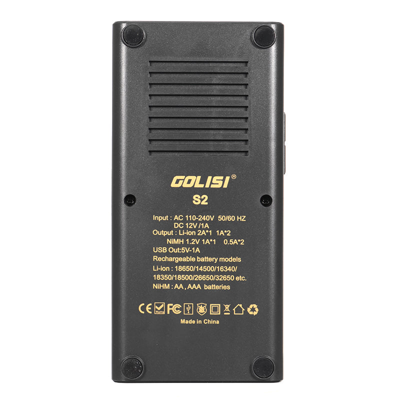 Golisi S2 HD LCD Display Smart Battery Charger For Li-ion Ni-cd/Ni-md/AAA/AA Battery