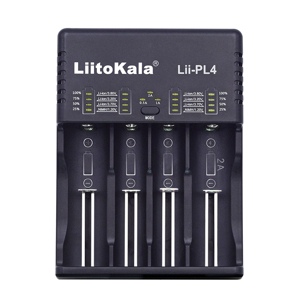 Liitokala PL4 LED Indicator Intelligent Rapid Ni-MH / Li-fe / Li-ion / IMR Battery Charger 4Slots EU/US Plug