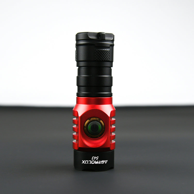 Astrolux S43 Green Red Color 2100LM Stepless Dimming EDC Flashlight Tactical Safety Hammer