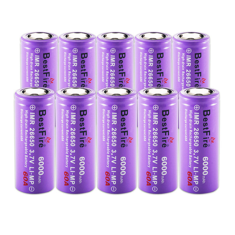 BestFire 1pc 26650 Battery 6000mAh 60A 3.7V Rechargeable Li-ion Battery