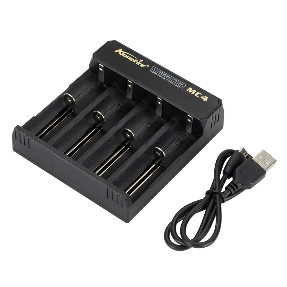 Alonefire® 3.7V 4 Slot Universal Intelligent Battery Charger with short circuit protection For Li-ion Battery 18650 26650 14500