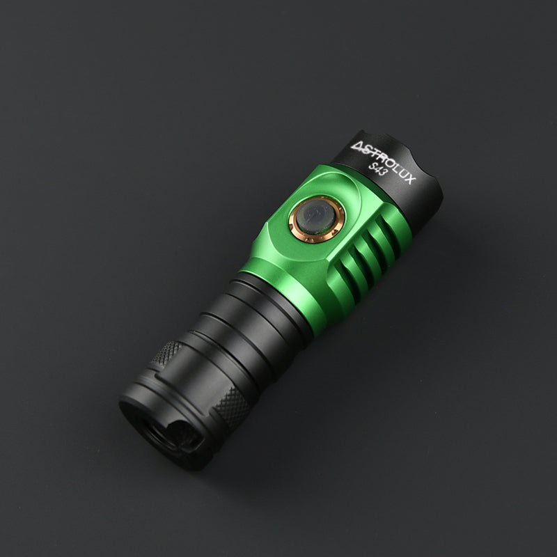 Astrolux S43 Green Red Color 2100LM Stepless Dimming EDC Flashlight Tactical Safety Hammer