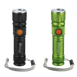 Elfeland ST-515 T6 Zoomable USB Charger LED Flashlight With 18650