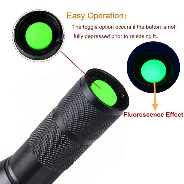 YT-E17UV UV LED  395nM 5W Power Aluminum Zoom Ultraviolet Flashlight Lamp Black Light Torch