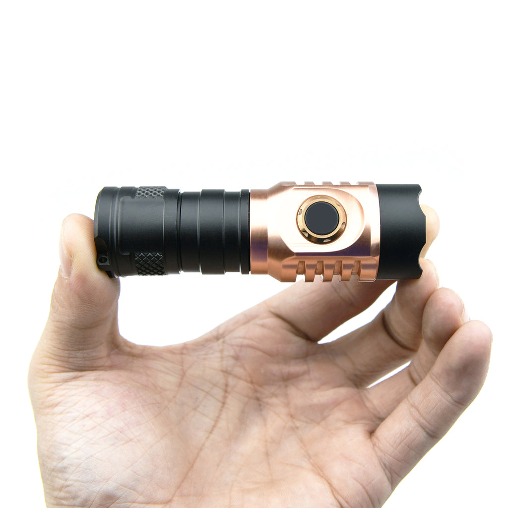 Astrolux S43S Copper Version 4LED 2100LM Portable EDC 18350 18650 LED Flashlight Tactical Hammer Torch
