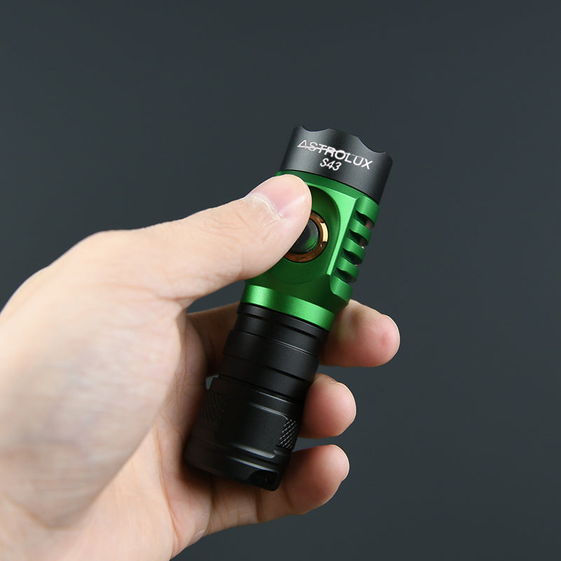 Astrolux S43 Green Red Color 2100LM Stepless Dimming EDC Flashlight Tactical Safety Hammer