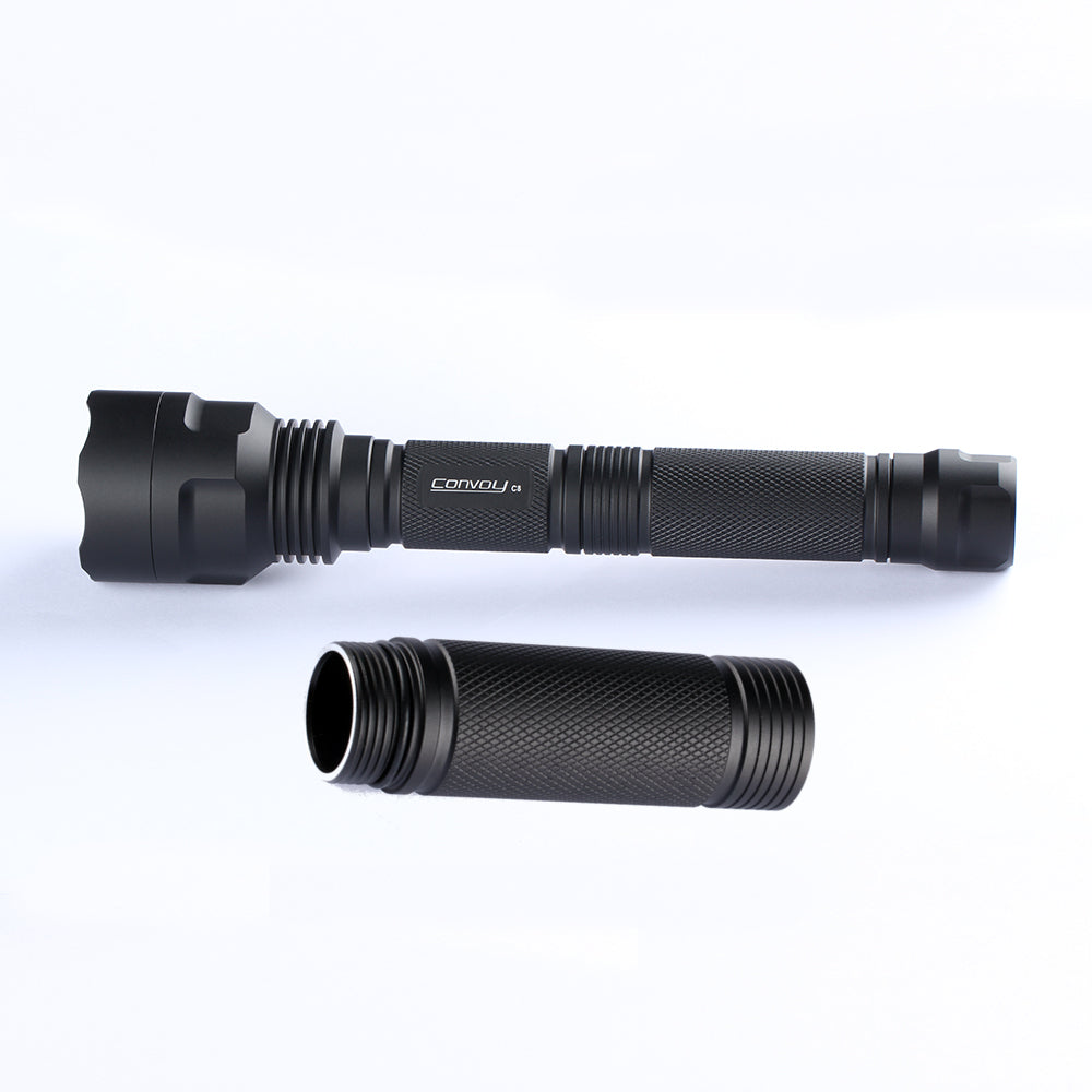 DIY Convoy C8 UV Flashlight Extension Body Tube For 1Pcs 18650 Battery