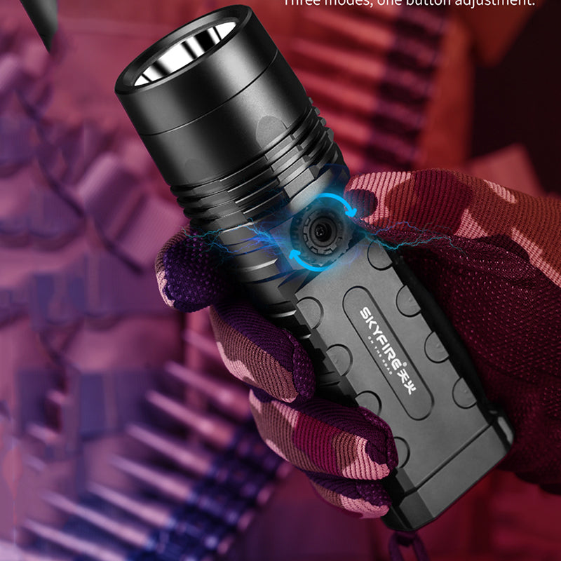 SKYFIRE SF-471 P70 1200 Lumens 5 Modes LED Flashlight USB Charging Super Bright Magnetic Attraction Tactical Torch Lamp