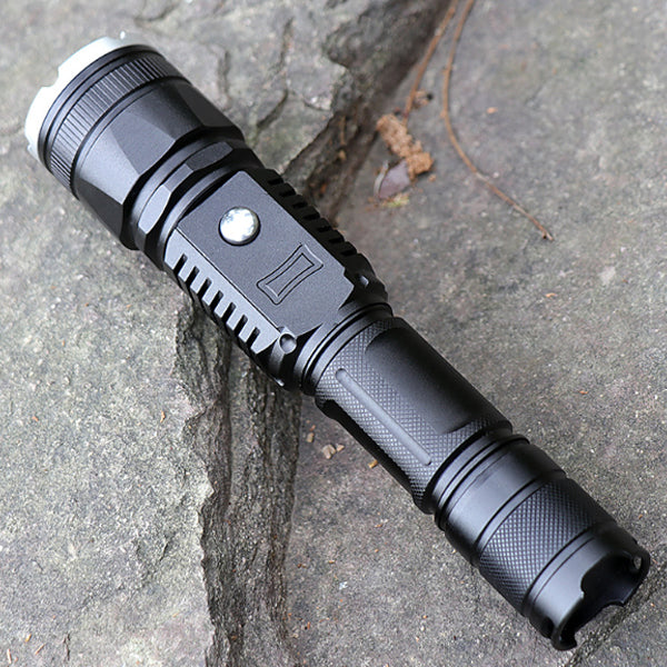 XANES® T6 Zoomable LED Flashlight US Plug DC Rechargeable 5 Modes + 18650 Battery