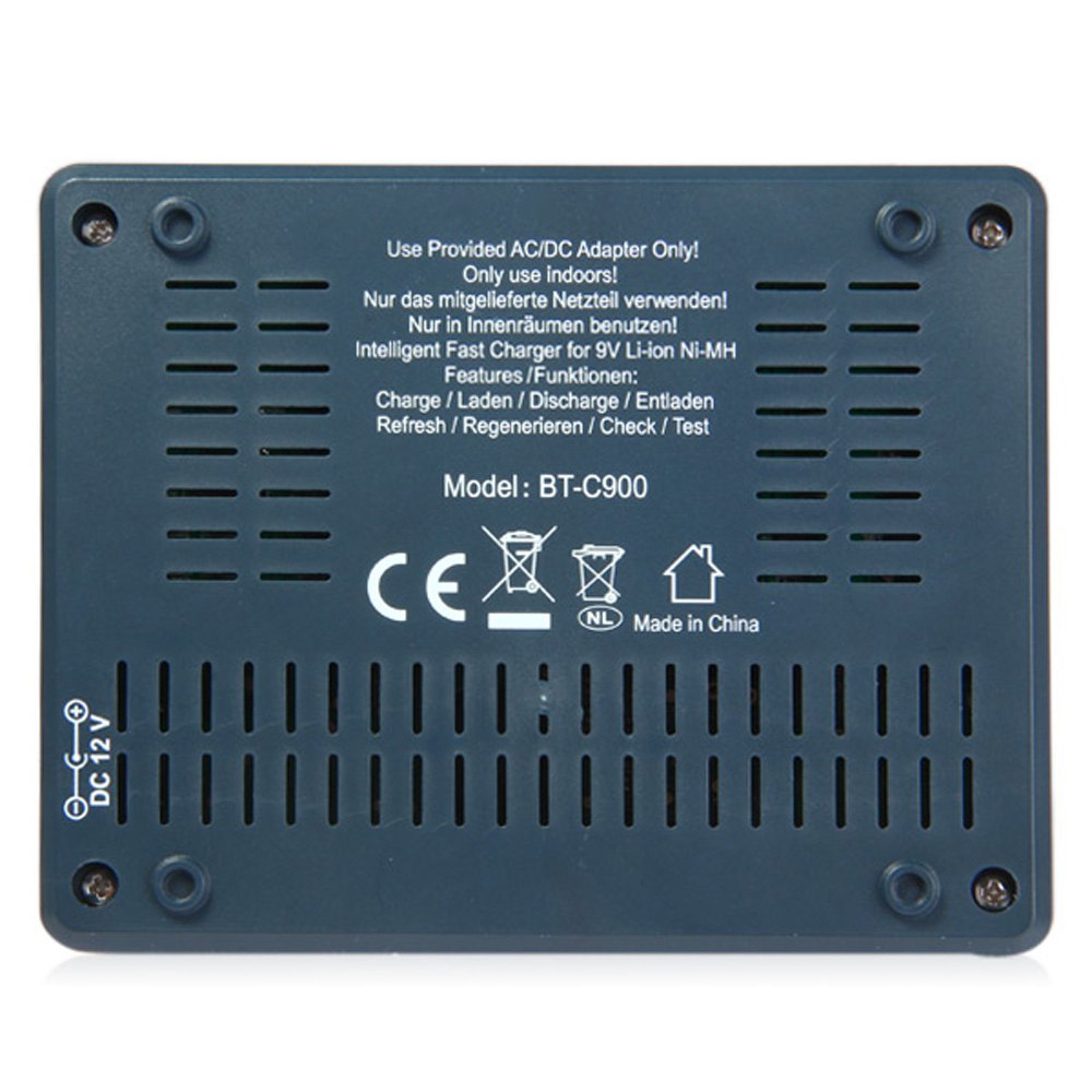 Opus BT-C900 Smart Battery Charger Digital 4 Slots LCD Display 9V 9V Li-Ion Charger Adapter EU/US Plug For 26650 18650 18500