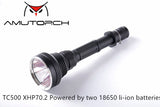 AMUTORCH TC500 XHP50/XHP70 3800Lumens 30W Dual Switch Brightness Powerful LED Flashlight 18650