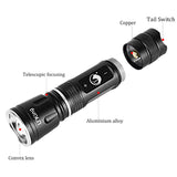 U King ZQ-X996 XPE 600LM 3Modes Zoomable LED Flashlight 18650