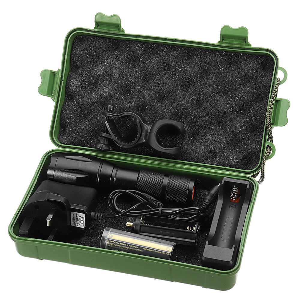 XANES A100  T6 800Lumens 5Modes Zoomable  Brightness Tactical LED Flashlight Suit