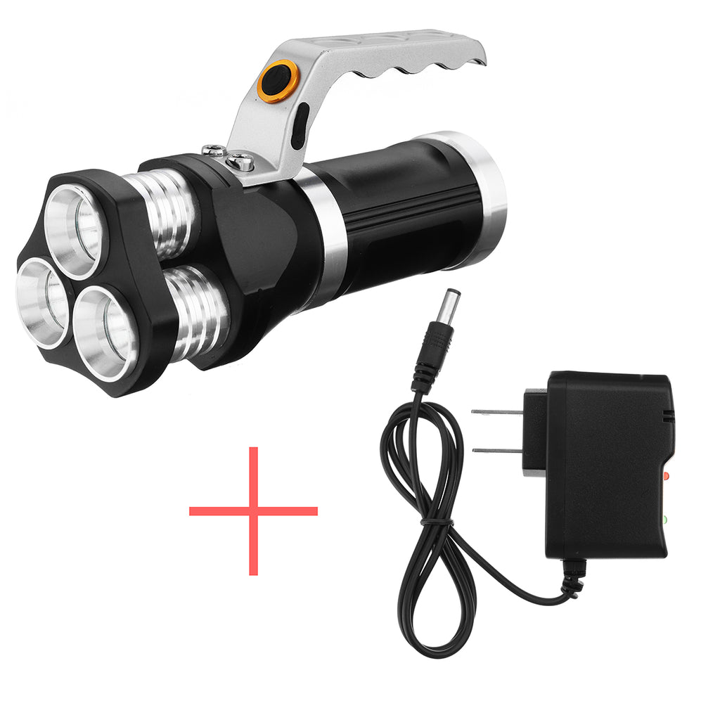 US Plug + 3x T6 Portable 18650 LED Flashlight Rechargeable Tactical ç