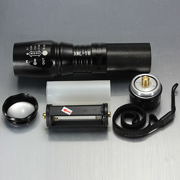 Elfeland  T6 1800LM 5 Modes Zoomable LED Flashlight 26650/18650