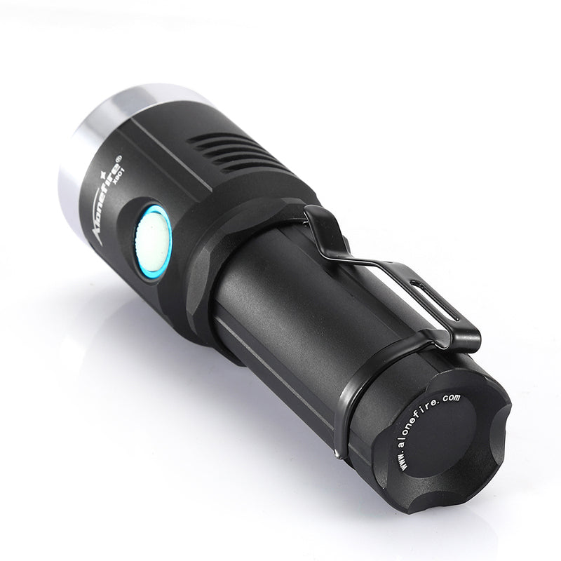 AloneFire X901 2 1000Lumens 6Modes 4 Color Light USB Rechargeable LED Flashlight + Battery + USB Charger