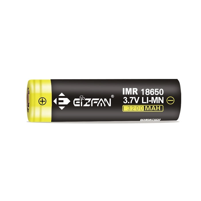 Eizfan 2pcs 18650 Battery 3200mah 35A 3.7v Yellow Rechargeable Flat 18650 Battery For Smoking pipes