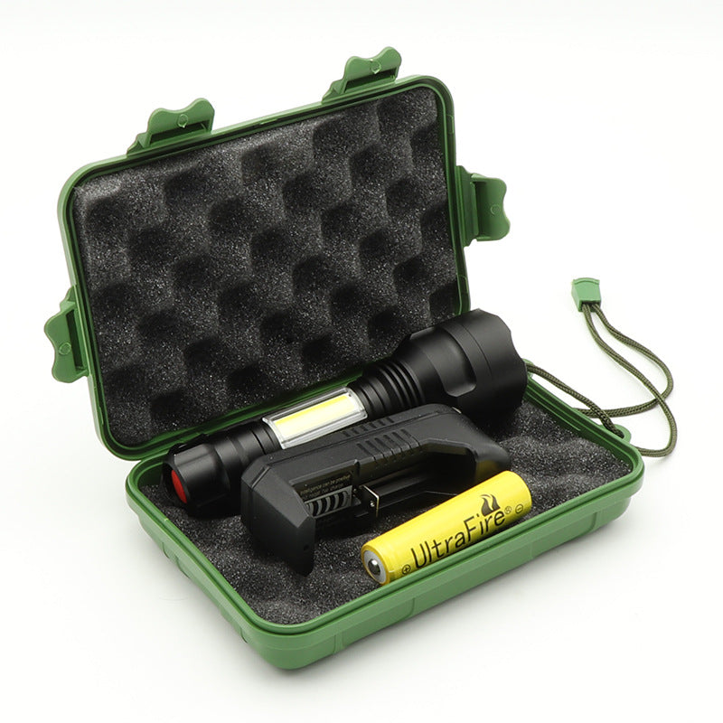 XANES C8 T6+COB LED 4 Modes Work Light Waterproof Tactical Hunting Camping Emergency Flashlight