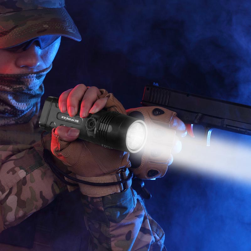 SKYFIRE SF-471 P70 1200 Lumens 5 Modes LED Flashlight USB Charging Super Bright Magnetic Attraction Tactical Torch Lamp