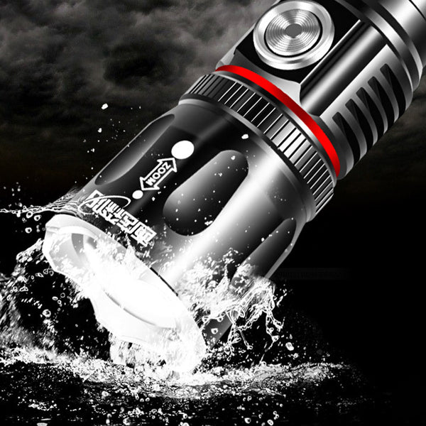 XANES® T6 200W Flashlight 4 Modes USB Rechargeable Zoomable Life Waterproof COB Work Lamp Camping Hunting