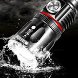 XANES® T6 200W Flashlight 4 Modes USB Rechargeable Zoomable Life Waterproof COB Work Lamp Camping Hunting