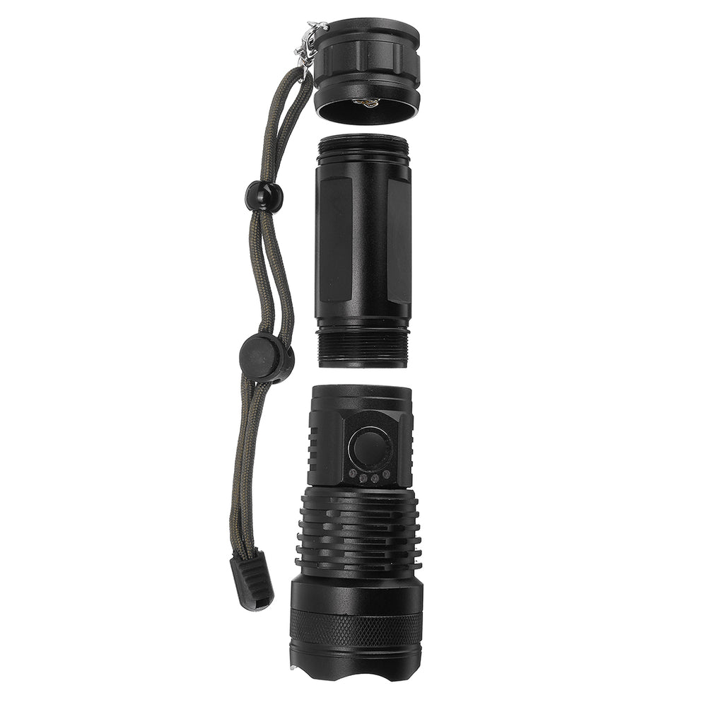 XANES P50 50W 800LM Flashlight USB Rechargeable 5 Modes Tactical Torch Light